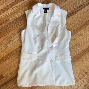Sincerely Jules medium Ivory Double-Breasted Sleeveless Blazer